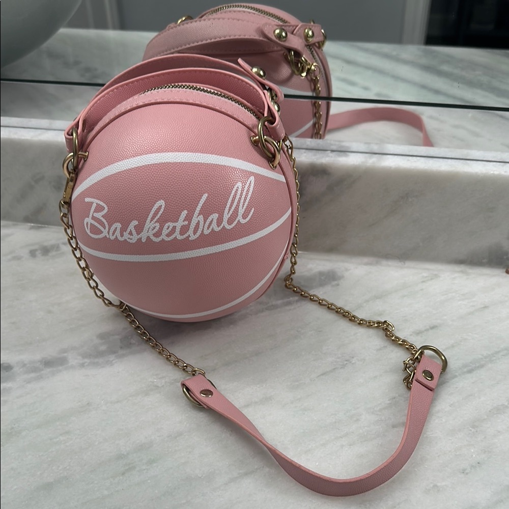 Pink Basketball-Shaped Women's Bag